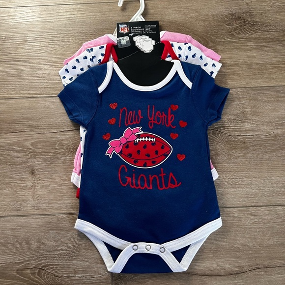 NFL Other - NFL New York Giants Blue and Pink Baby Bodysuits